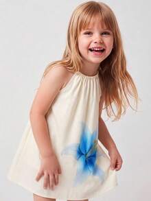 Maija Kids Maija Kids Đầm mùa hè không tay in hoa dễ thương cho bé gái - Màu vàng - Xem 2