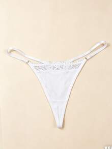 Quần lót dây ren nữ G-String - trắng - Xem 3