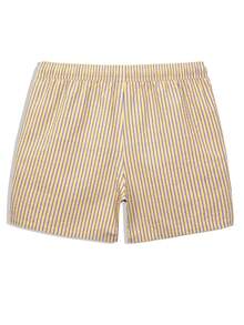 CoralVoy Men's Striped Drawstring Waist Casual Beach Shorts, Holiday - Pale Yellow - View 4