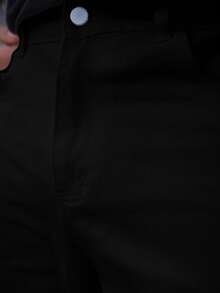 LEOGASHI LEOGASHI 1件 Infinite Jeans 男士休闲直筒牛仔裤，高品质品牌，舒适休闲，适合外出穿着（不含腰带和配饰） - 黑色 - 查看 3