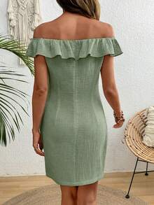 EMERY ROSE Vestido mini casual de verano para mujer - Verde - Ver 2