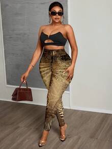 Slaydiva Plus Size Women Leopard Print Leggings, Suitable For Music Festivals - Multicolor - View 7