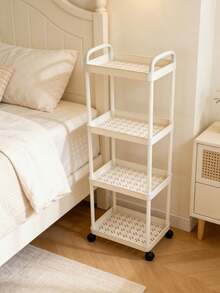 Carrito de almacenamiento de 4/3 niveles - Equipado con asas, es una opción ideal para almacenamiento y ahorra espacio interior. Se puede usar en pasillos, dormitorios, salas de estar, cocinas, rincones del baño, balcones del hogar, etc., con un diseño moderno y minimalista - Multicolor - Ver 11