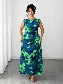 Elenzga Đầm nữ cỡ lớn mùa hè mới, màu trắng nền chấm bi đen, cổ xéo, kiểu dáng vintage thanh lịch, xếp ly ôm sát, điểm xuyết những chấm bi tròn lớn thời trang. Thích hợp cho mặc hàng ngày, đi làm, văn phòng, hẹn hò, dự tiệc, các dịp xã giao nhẹ nhàng, kỳ nghỉ. - Nhiều màu - Xem 7