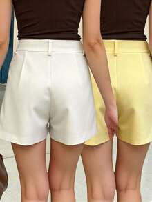 Short de unicolor de estilo casual de verano, versátil y cómodo para el transporte - Multicolor 3 - Ver 2