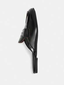 Bholvia 2026 Spring/Summer New Women's Suede Peep Toe Loafers, Round Toe - Black - View 6