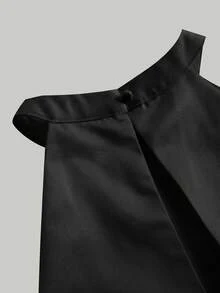 Girlism فستان بدون أكمام وظهر مكشوف مع فيونكة، مناسب للحفلات والأعراس وأعياد الميلاد وحفلات البيانو - الأسود - مشاهدة 3
