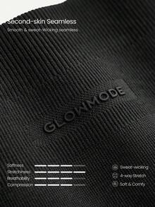 GLOWMODE Legging Olahraga Musim Panas 24" Ultrafine Lembut Tanpa Jahitan SunKissed Sculpt Pinggang Tinggi Pengangkat Bokong Kompresi Scrunch Lapisan Ganda - Hitam - View 9