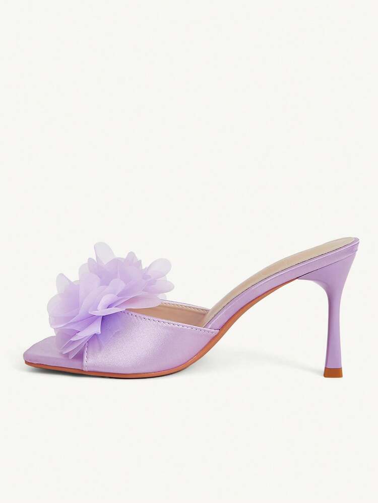 CUCCOO CHICEST Square Toe Thin High Heel Women's Butterfly Decor High Heel Sandals