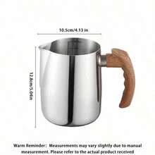 1个木柄咖啡拉花杯，304不锈钢奶泡壶带刻度，精准出奶嘴，防滑防烫咖啡店设备，600/900毫升，返校季学习用品 - 彩色 - 查看 19