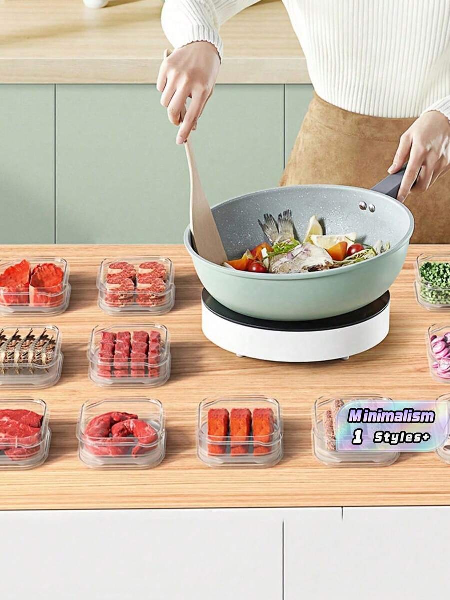 1 Set Of Transparent Kitchen Fridge Storage Box - Clear - View 1