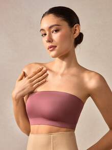 Veilyse Áo ngực không dây mùa hè cho nữ, áo ống, áo lót, bộ đồ lót, áo hở lưng, áo tank top. - Màu tím - Xem 7