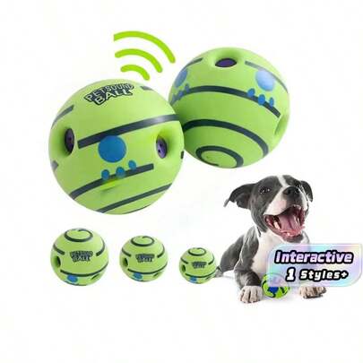 1PC Of Large Wobble Dog Toys Ball,Shake Make Fun Giggle Sound, Squeaky Dog Toys Ball, Chewing Ball For Training Teeth Cleaning Herding Balls Indoor Outdoor Dog Gifts For Medium Large Dogs