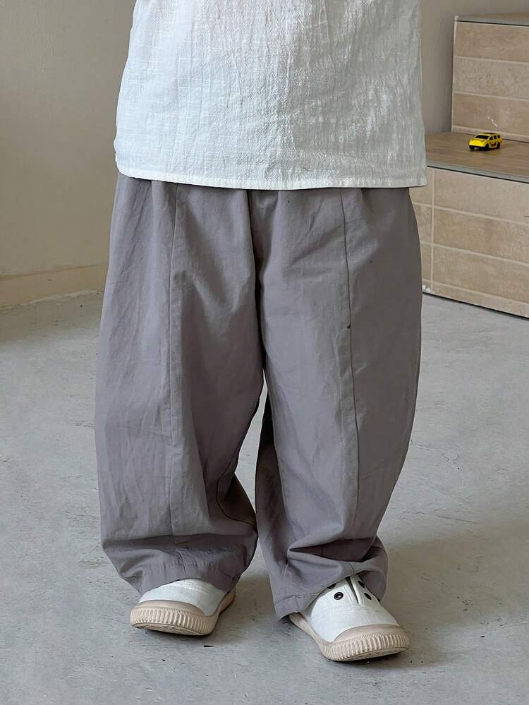 Baby Boy Casual Solid Color Loose Fit Pants