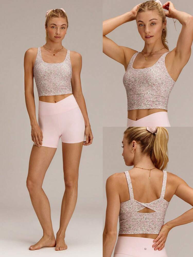 FeatherFit™ Twist Back Sports Tank Top Low Impact Yoga Pilates Daily Fall Winter