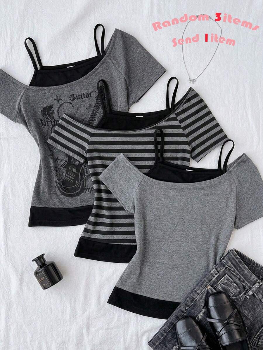 Áo croptop nữ tuổi teen phong cách Y2K tối giản, họa tiết chấm bi đen trắng, xếp ly, thắt nơ phía trước. - Nhiều màu - Xem 1