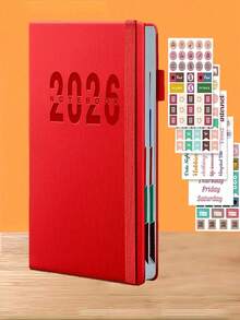 SHEIN 2026 New Calendar Log Self Discipline Check In Time Management One Page One Day 365 Days Plan Book Comes With 5 Plan Stickers A5 Plan Notebook Learning Start Gift Suitable For Work And Study, School Supplies,Back To School - A5 - View 21