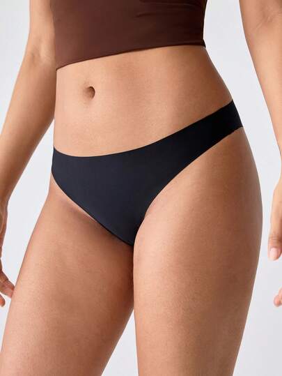 Loungeista 6pcs Seamless Women's Sports Bras, Ice Silk Fabric For Yoga, Sexy Bikini Style, Comfortable & Breathable, French Countryside Sweet Style Triangle Panties, Slimming, Multi-Color, Seamless, Comfortable, Skin-Friendly, Sexy, Semi-Fitted, Sports Style, Invisible Triangle Briefs