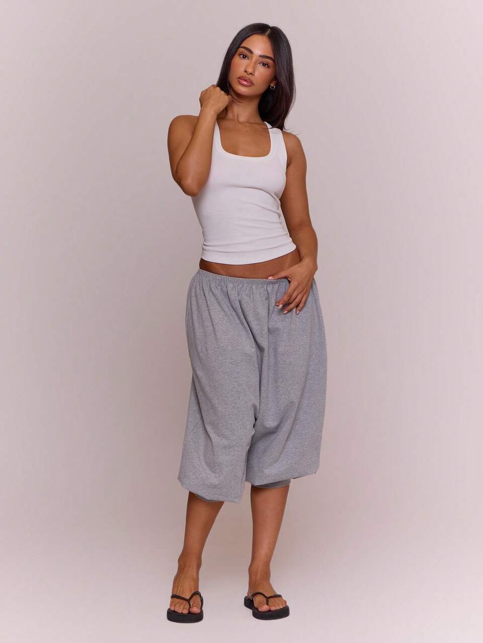 White Soft Rib Scoop Neck Fitted Longline Tank Vest Top Multipack