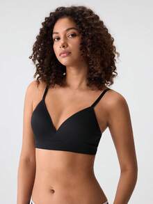Loungeista Women's Sexy Supportive Wireless Seamless Soft Breathable Brafor Summerfor Summer - Black - View 7