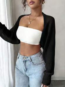 Rafferiza Áo khoác cardigan dài tay màu trơn dành cho nữ, kiểu dáng thường ngày. - màu đen - Xem 7