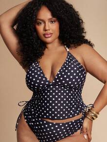 SHEIN BAE Bộ bikini hai mảnh họa tiết hoa nhiệt đới dành cho nữ, thích hợp cho kỳ nghỉ thường ngày. - màu đen - Xem 6