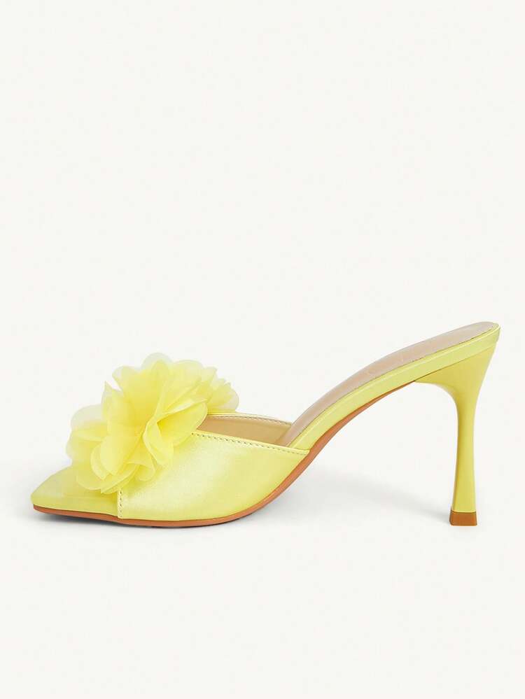 CUCCOO CHICEST Square Toe Thin High Heel Women's Butterfly Decor High Heel Sandals