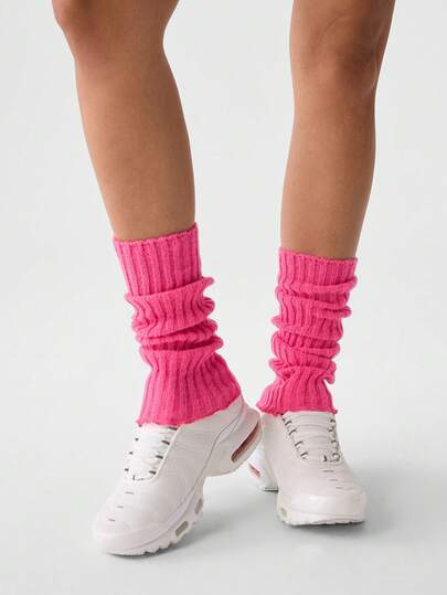 Loungeista 1 Pair Of Knitted Knitted Leg Warmers, Simple, Fashionable And Casual For Daily Use, Cozy