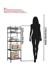 1pc Metal Shelving Unit, Bathroom Storage Rack, Freestanding Multi-Tier Organizer Shelf, Adjustable For Bathroom, Kitchen, Office, Living Room, Ideal Gift - Multicolor - View 3