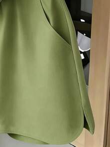 Resyla 大码女装套装，户外、度假及运动服饰，绿色清新百搭，优雅风格，适合返校季、街头摄影、居家及办公穿着，大码T恤短裤套装 - 綠色 - 查看 5