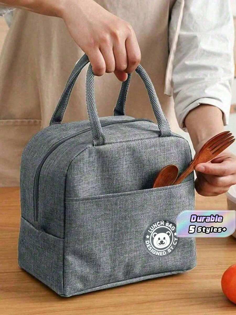 Bear Label Insulated Thermal Bag Large Capacity Reusable Lunch Tote With Waterproof Portable Design Leakproof Cooler Bag For Office Work Commute Gym Outdoor Picnic Adventure Travel Bento Container Carrier Temperature Control Freshness Premium Quality - Multicolor - View 1
