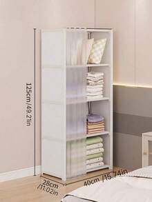 Este armario a prueba de polvo es una unidad de almacenamiento modular y sencilla diseñada para dormitorios del hogar, que ofrece una solución conveniente para organizar ropa, bolsos y artículos similares. - Negro - Ver 9