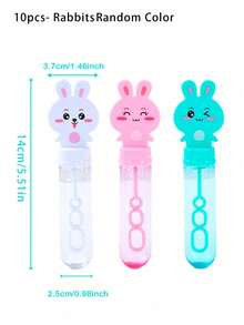 10 pièces Baguettes à bulles de lapin de Pâques (vides), bouteilles de solution à bulles en plastique réutilisables, cadeaux de fête en forme de lapin mignon et accessoires photo, remplisseurs de sacs cadeaux pour la décoration de fête de printemps en plein air pour enfants - Lapin de Pâques - Voir 11