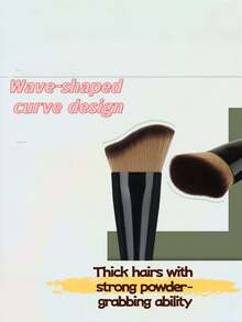 Wavy Contour Brush Angled For Face Shaping, Blending Cream/Powder Shadow, Side Cheek Sculpting, Portable Makeup Tools For Beginner - one size fits all - View 3