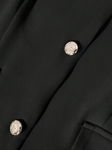 GlowEve CURVE Hemd in Große Größen mit Designsinn, vielseitig einsetzbar für den Arbeitsweg, schlankende Taille, hochwertige elegante Mode mit rundem Kragen, intellektuell - Schwarz - Übersicht 5