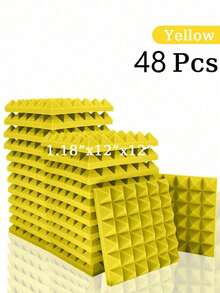 SHEIN 金字塔吸音泡沫 6-48 块 12 英寸 X 12 英寸 X 3 英寸 / 12 英寸 X 12 英寸 X 2 英寸 / 12 英寸 X 12 英寸 X 1.18 英寸 吸音板 8 色高密度声学处理泡沫 工作室隔音海绵垫 家居装修 - 彩色 - 查看 66