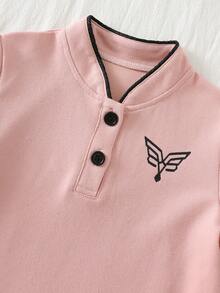 SHEIN Bộ 2 món áo polo hồng và quần short kẻ caro cho bé trai, trang phục thường ngày. - Nhiều màu - Xem 4