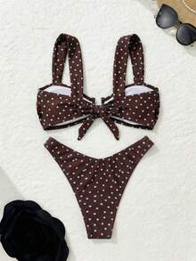 Bonvoyette Summer Bestselling Polka Dot Pattern Design Fashionable Beach Bikini Set For Girls - Multicolor - View 6