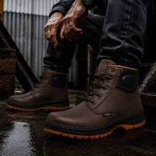 Bota de Trabajo Pleg Working En Piel Genuina Con Casco De Acero - cafe - Ver 6