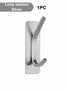 1/2/4pcs Adhesive Hooks, Towel Hook Coat Hooks, Stainless Steel Brushed Wall Hooks, For Hanging Bathrobe Sponges In Bathroom And Bedroom, Hook Accessories, Auxiliary Hook, Heavy Duty Hook - Multicolor - View 15
