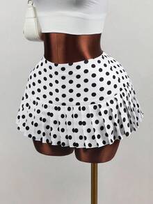 SHEIN BamGlam Chân váy nữ Xuân/Hè mới, Chân váy hè nữ, Chân váy thường ngày nữ, Chân váy trắng thường ngày nữ, Chân váy tối giản nữ, Chân váy chấm bi trắng tối giản nữ, Chân váy trắng gợi cảm nữ, Chân váy trắng dự tiệc nữ - trắng - Xem 4
