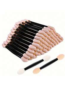 10/50/100/200PCS Double-Sided Eye Shadow Applicators - Soft Sponge Makeup Brushes For Women, Eyebrow & Eyeshadow Blending Tool, Spoolie Brush, Bulk Giveaways, Party Favors, Professional Makeup Supplies - Multicolor - View 3