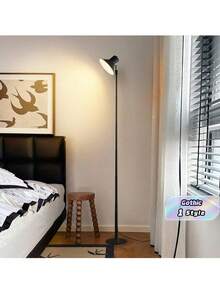 1PC 57 Inch Modern Height Adjustable Led Floor Lamp, USB Powered 3000K-6500K Brightness Dimmable Table Lamp, Indoor Multipurpose Corner Standing Light For Living Room, Bedroom, Study And Office Decor - Black - View 1