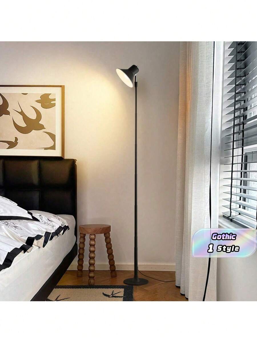1PC 57 Inch Modern Height Adjustable Led Floor Lamp, USB Powered 3000K-6500K Brightness Dimmable Table Lamp, Indoor Multipurpose Corner Standing Light For Living Room, Bedroom, Study And Office Decor - Black - View 1