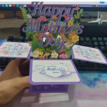 1pc 3D Pop-Up Mother's Day Greeting Card With Envelope - Vibrant Floral Design, Heartfelt Wishes And Creative Gift Suitable For Mom Or Elderly Women, Mother's Day Gift | Elegant Calligraphy |  Mom Birthday Gift - one-size - View 7