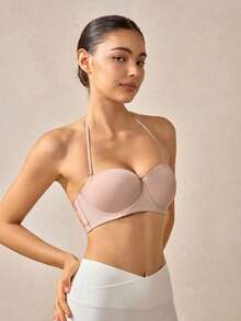 Veilyse Áo ngực nữ màu hồng, nửa cúp, chất liệu mịn, thoải mái, có gọng nâng ngực và thiết kế đẹp mắt. - Hồng - Xem 12