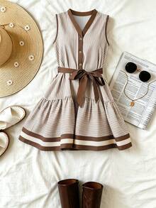 SHEIN Franclia Váy ngắn nữ - Cà phê nâu - Xem 1