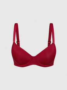 SHEIN 3pcs Comfortable Bras & Wireless Bras (Red + Beige + Reddish Brown) - Multicolor - View 12