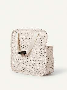 Cozy Pixies 1-Piece Stroller Accessories Polka Dot Love Pattern Storage Bag, Built-In Bottle Compartment, Diaper Storage Mother And Baby Bag, Suitable For Outdoor Convenient Travel Leisure Diaper Bag - Off-white - View 7