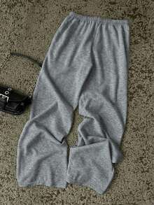 Casual Vintage Punk Y2K Versatile Party Airport, Pantalones Deportivos de Pierna Recta Holgados con Estampado Floral de Cruz Negra, Cómodos y Cálidos para Mujer, Adecuados para Otoño/Invierno. - Gris claro 2 - Ver 2